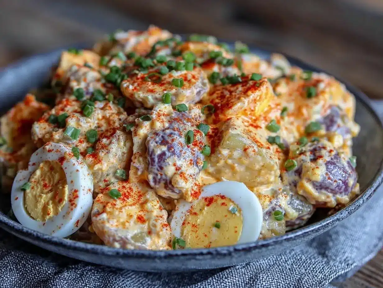 creamy classic deviled egg potato salad preparation steps
