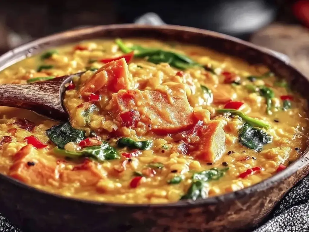 creamy dairy-free coconut lentil curry - featured image