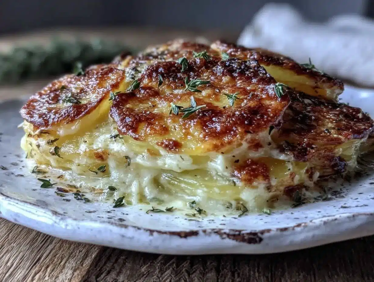 creamy Dijon scalloped potatoes preparation steps