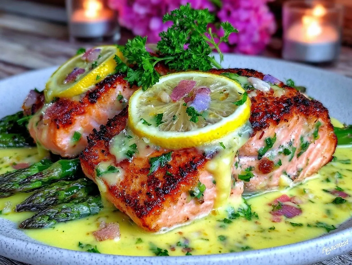 creamy lemon butter salmon preparation steps