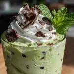 creamy mint chocolate chip shamrock shake - featured image