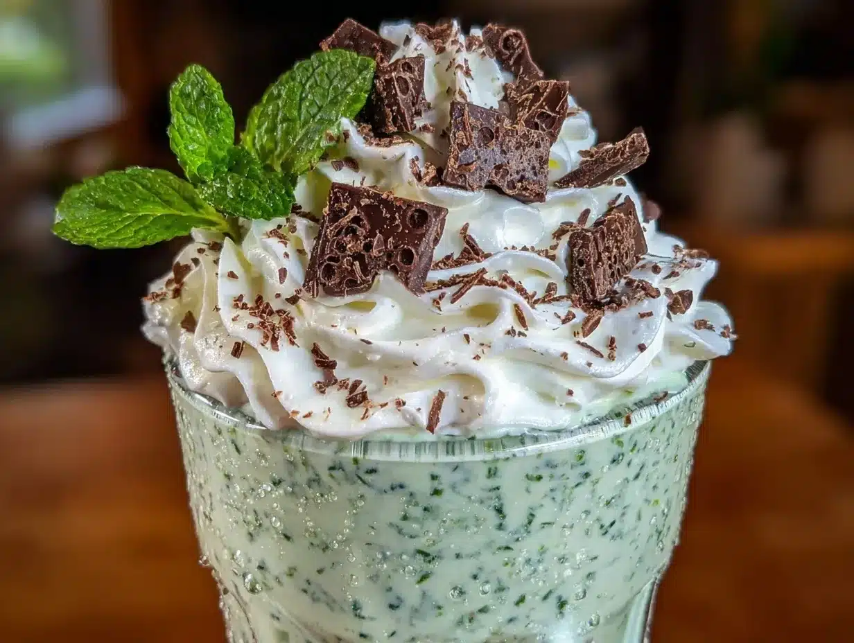creamy mint chocolate chip shamrock shake preparation steps