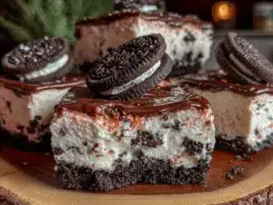 creamy no-bake Oreo cheesecake bars - featured image