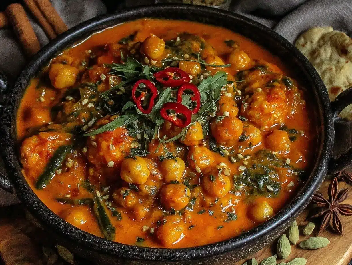 creamy one-pot vegan chickpea tikka masala preparation steps