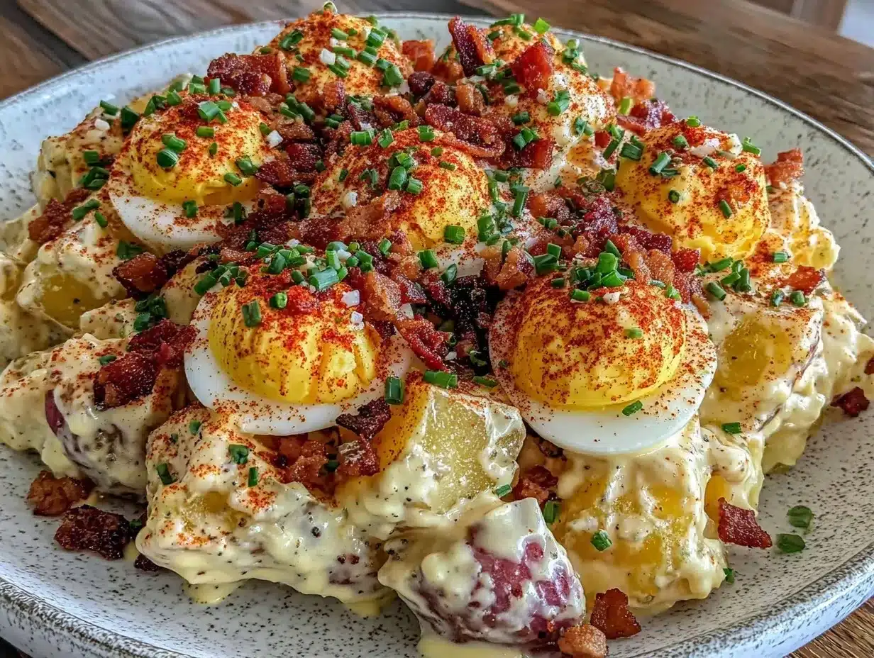 creamy southern deviled egg potato salad preparation steps