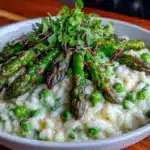 creamy spring asparagus risotto - featured image