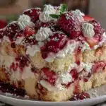 creamy strawberry shortcake icebox cake - featured image