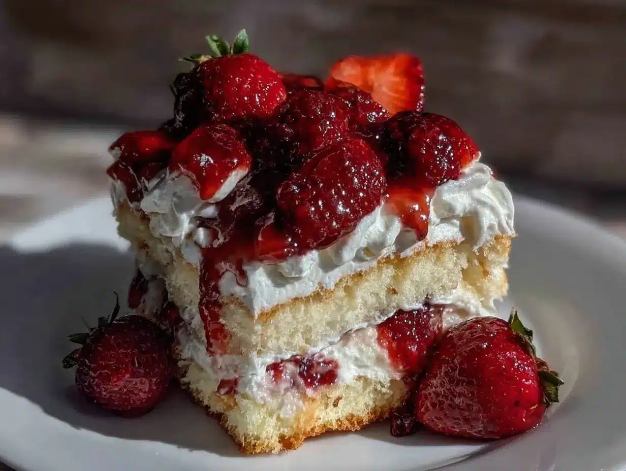 creamy strawberry shortcake icebox cake preparation steps