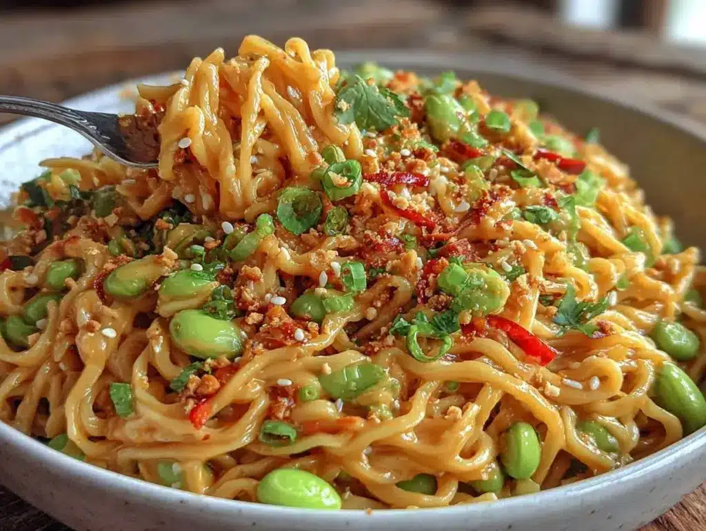 crispy Asian peanut noodle salad - featured image