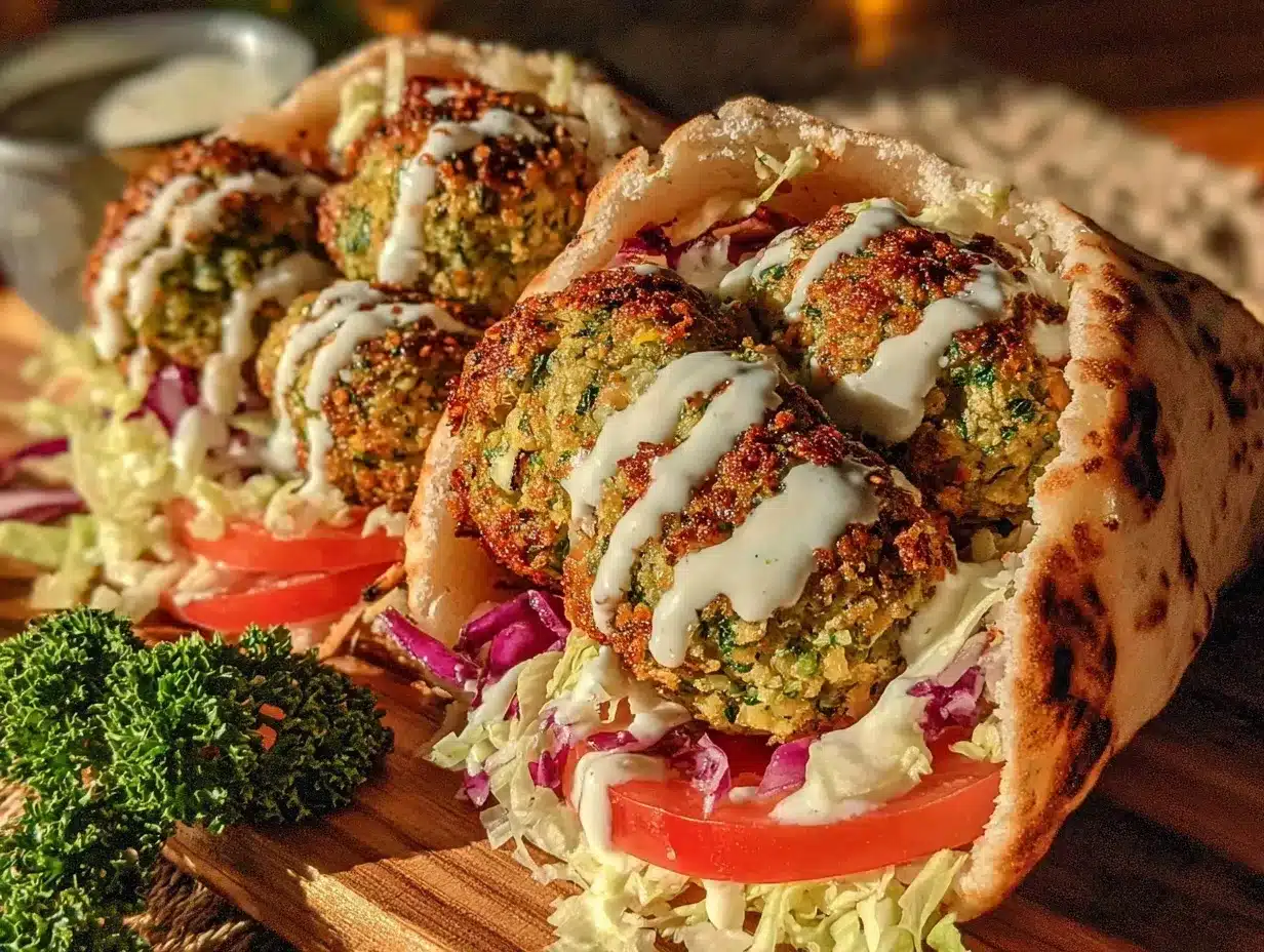 crispy baked falafel pita pockets preparation steps