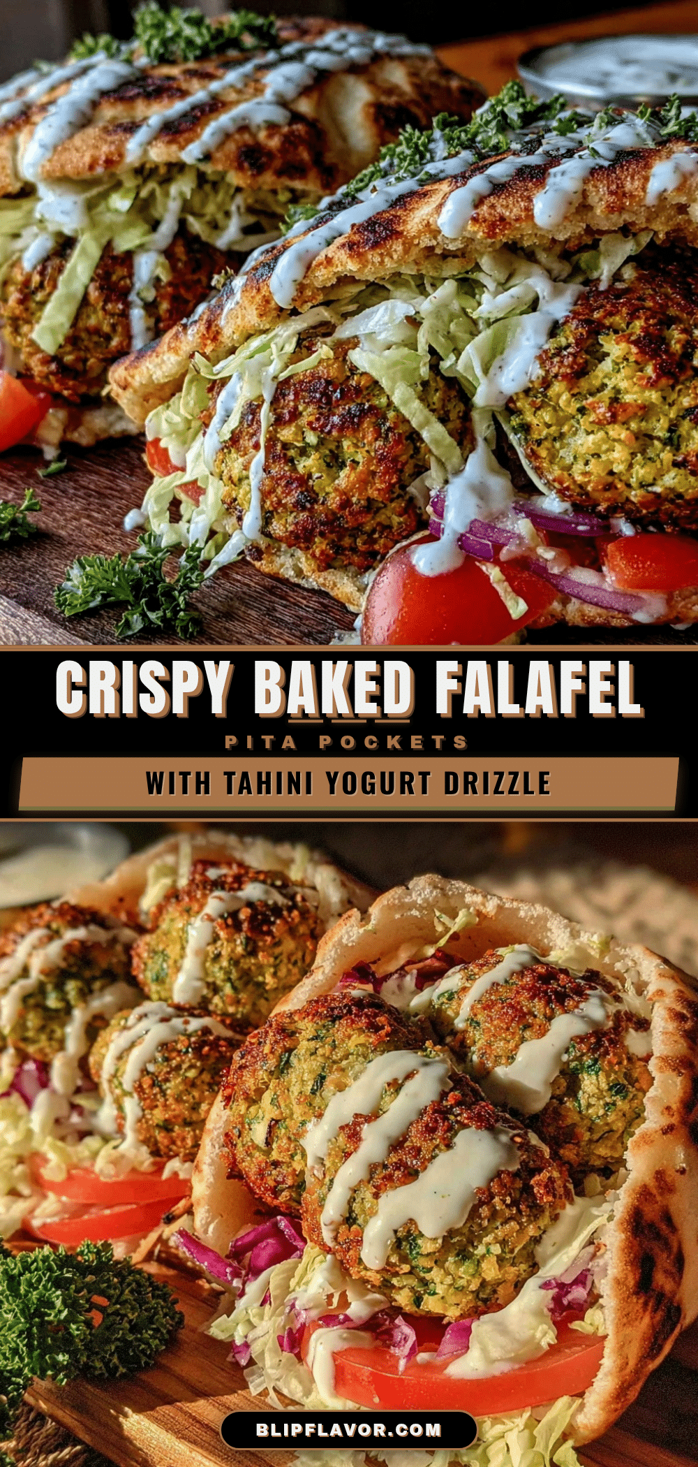 crispy baked falafel pita pockets recipe