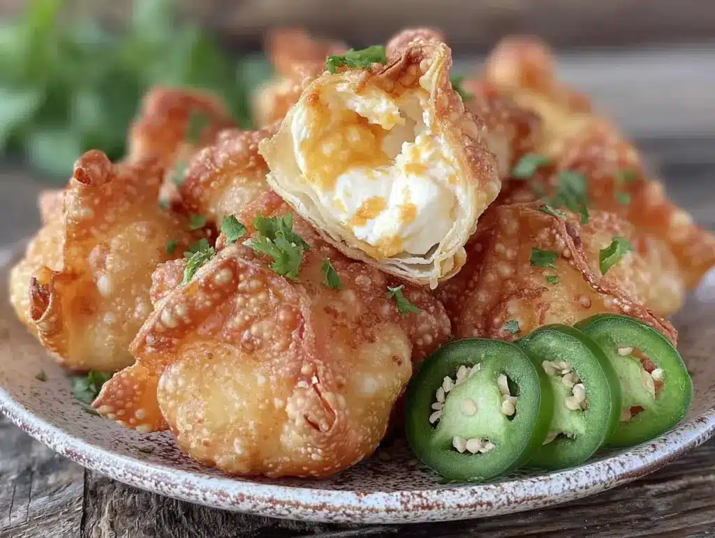 crispy baked jalapeño popper wontons - featured image