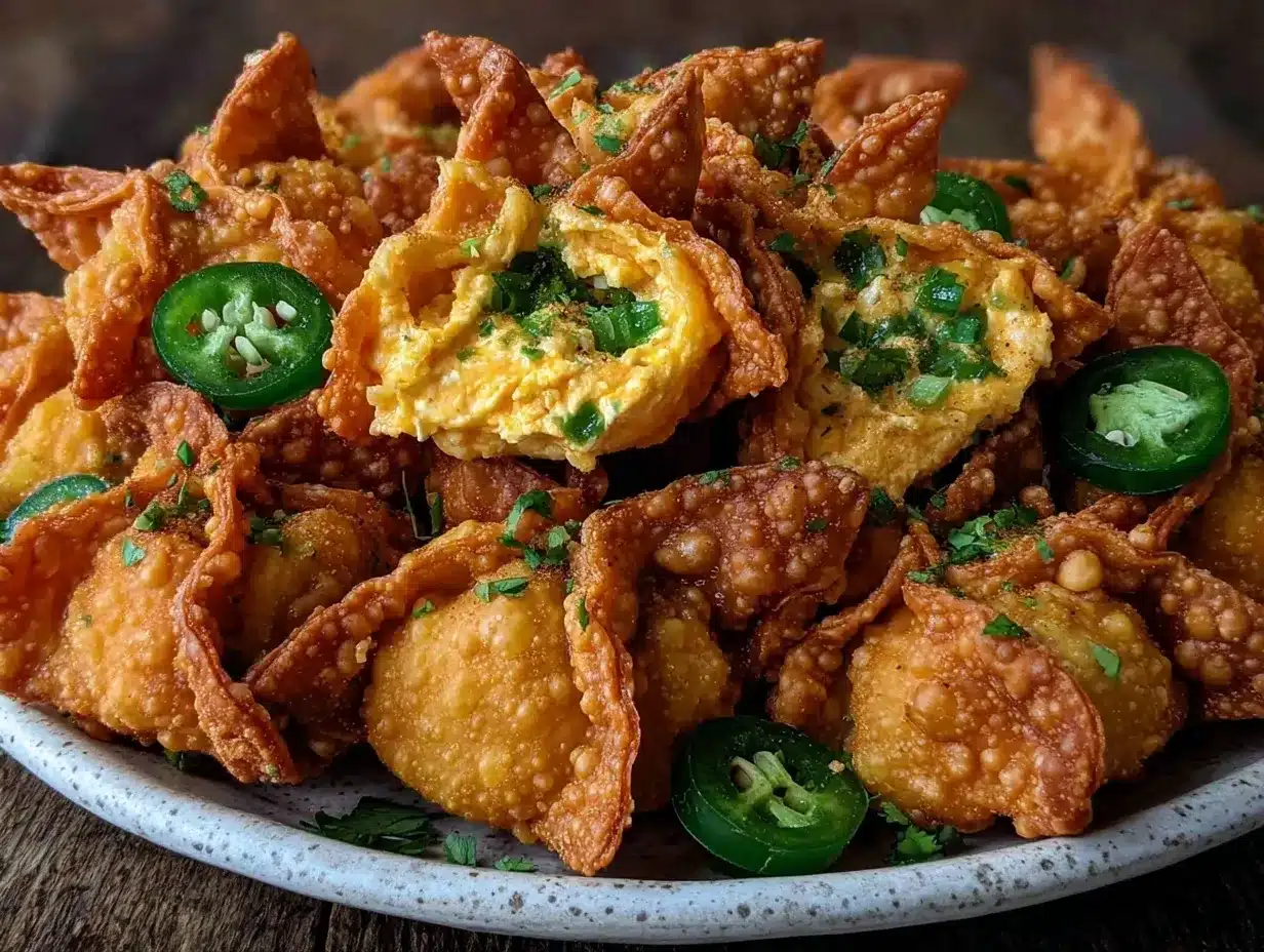 crispy baked jalapeño popper wontons preparation steps