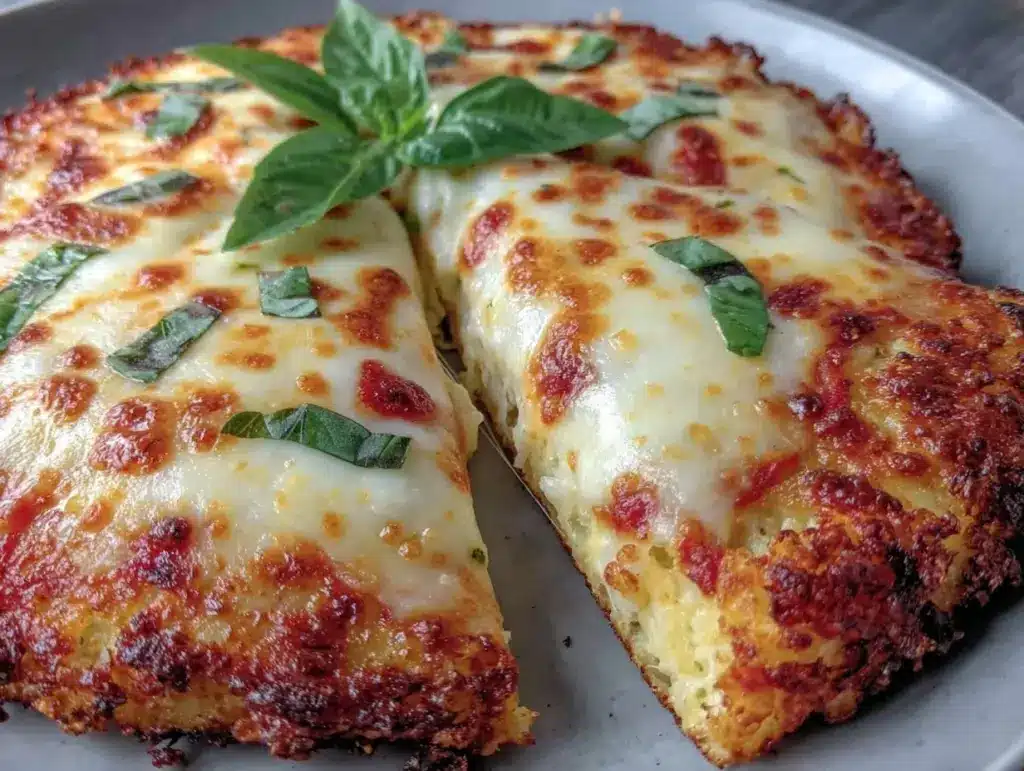 crispy cauliflower crust pizza - featured image