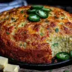 crispy cheddar jalapeño skillet cornbread - featured image