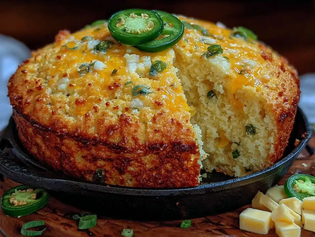 crispy cheddar jalapeño skillet cornbread preparation steps
