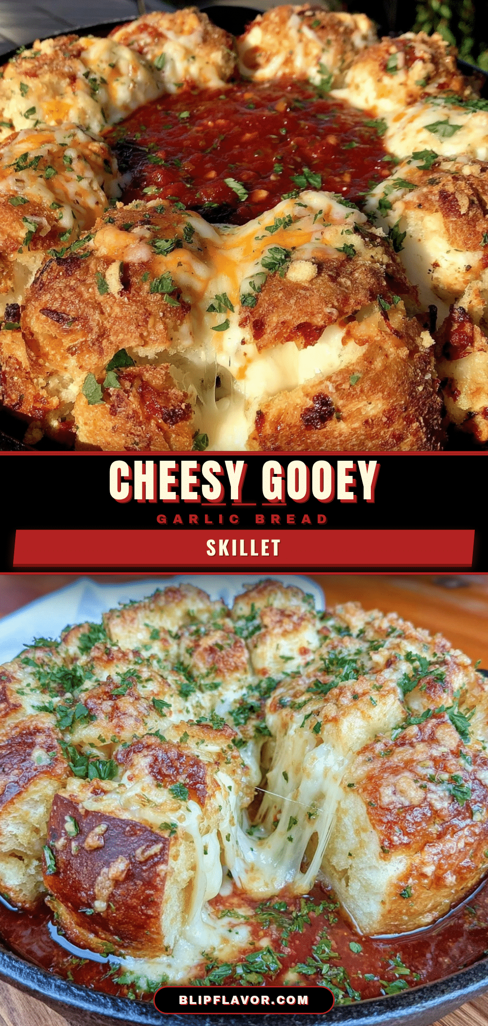 crispy cheesy pull-apart garlic bread skillet recipe