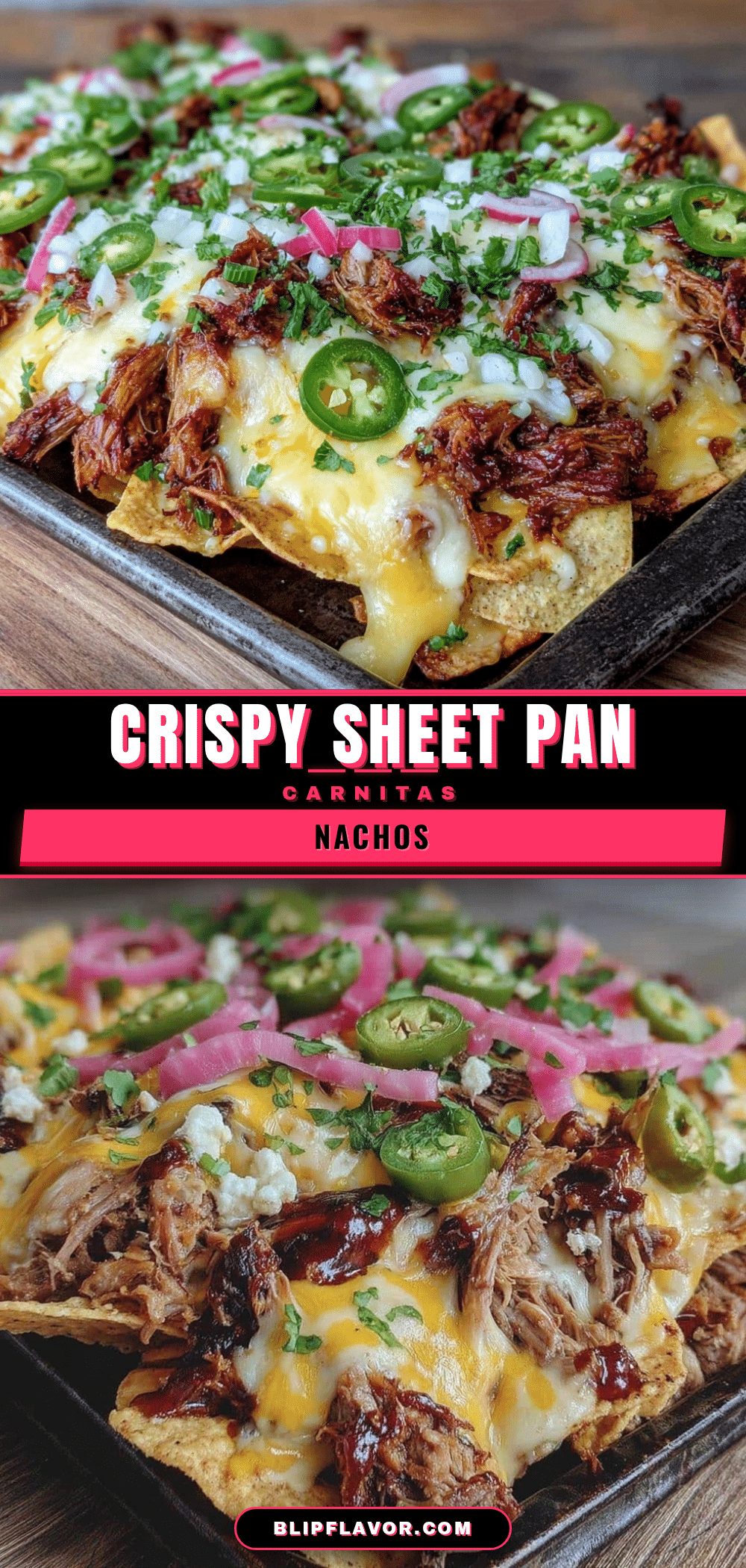 crispy sheet pan carnitas nachos recipe