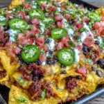 crispy sheet pan loaded nachos - featured image
