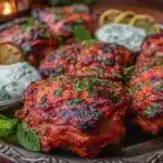 crispy sheet pan tandoori chicken thighs - featured image