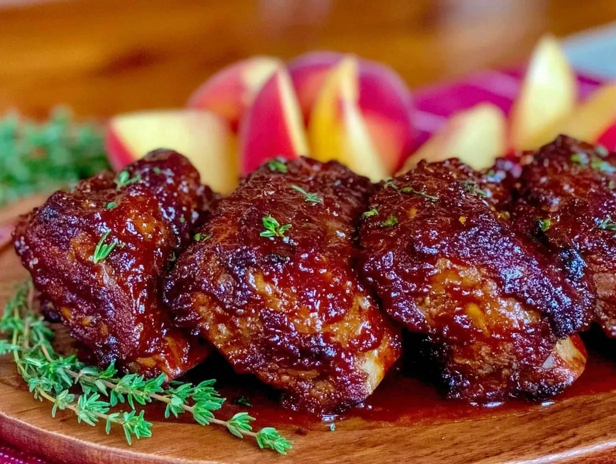 crockpot peach bbq ribs preparation steps