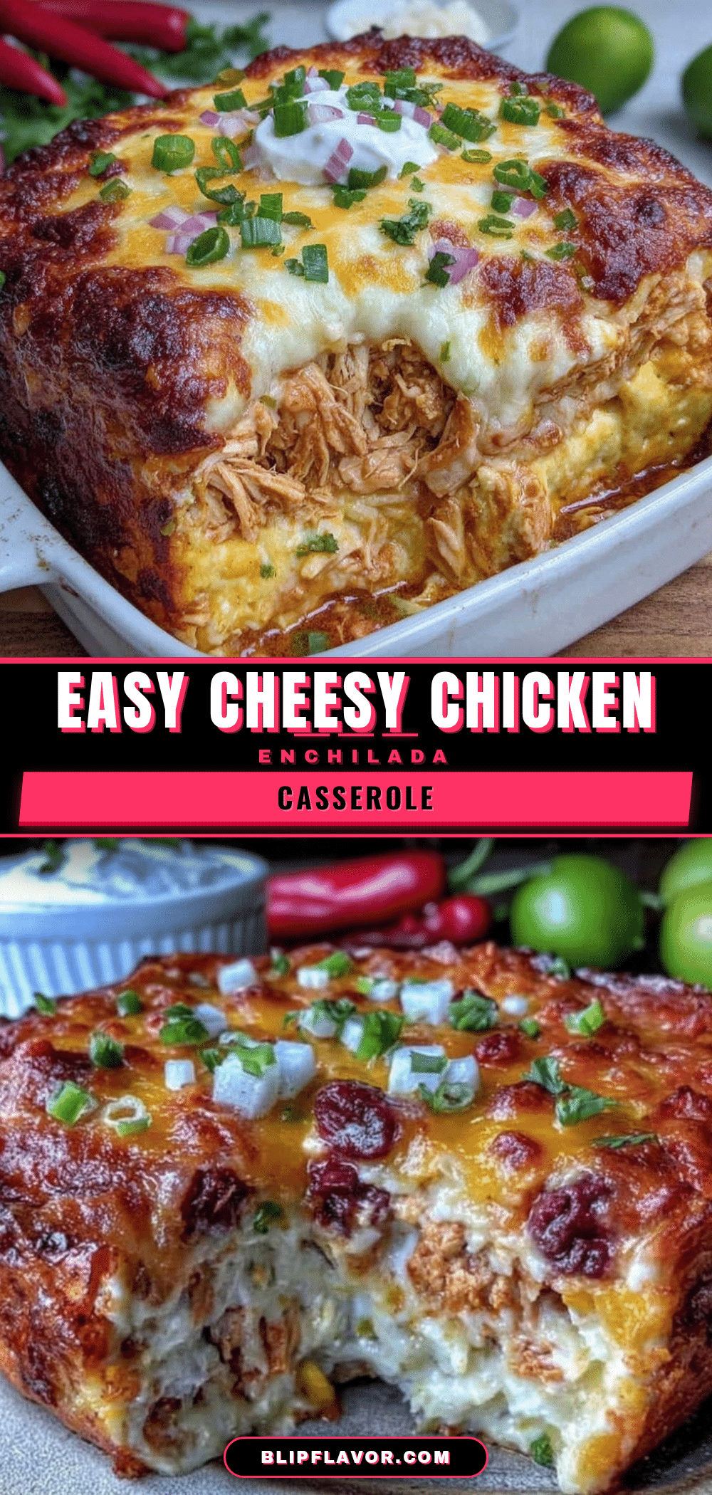 easy cheesy chicken enchilada casserole recipe