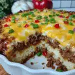 easy cheesy ground beef and rice casserole - featured image