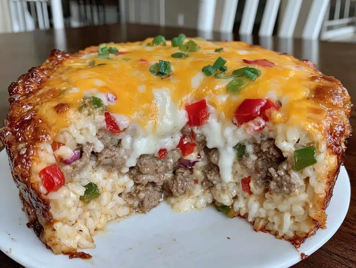 easy cheesy ground beef and rice casserole preparation steps