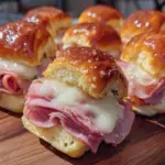 easy cheesy ham sliders - featured image
