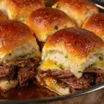 Easy Crockpot French Dip Sliders - featured image