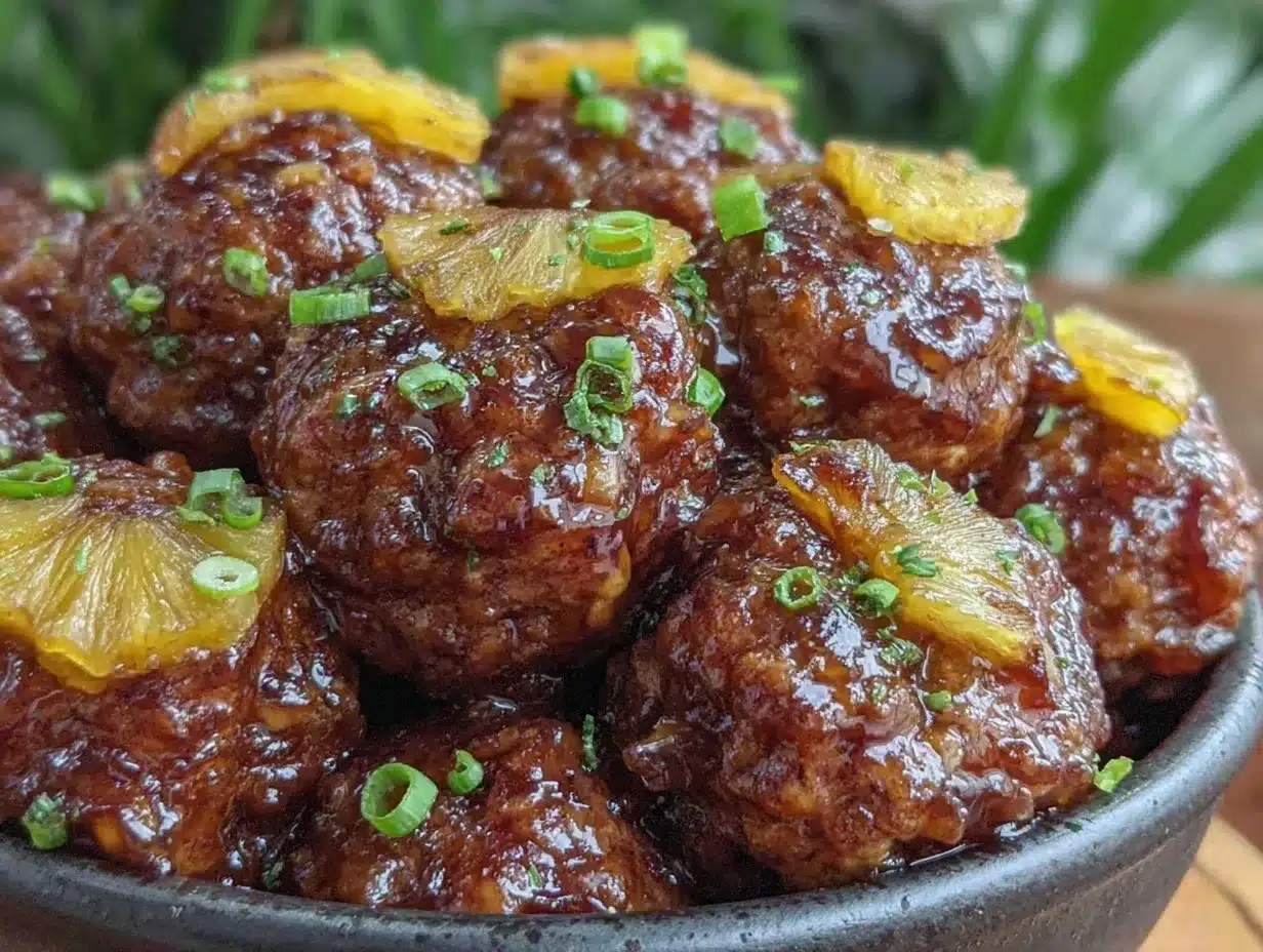 easy crockpot hawaiian pineapple meatballs preparation steps