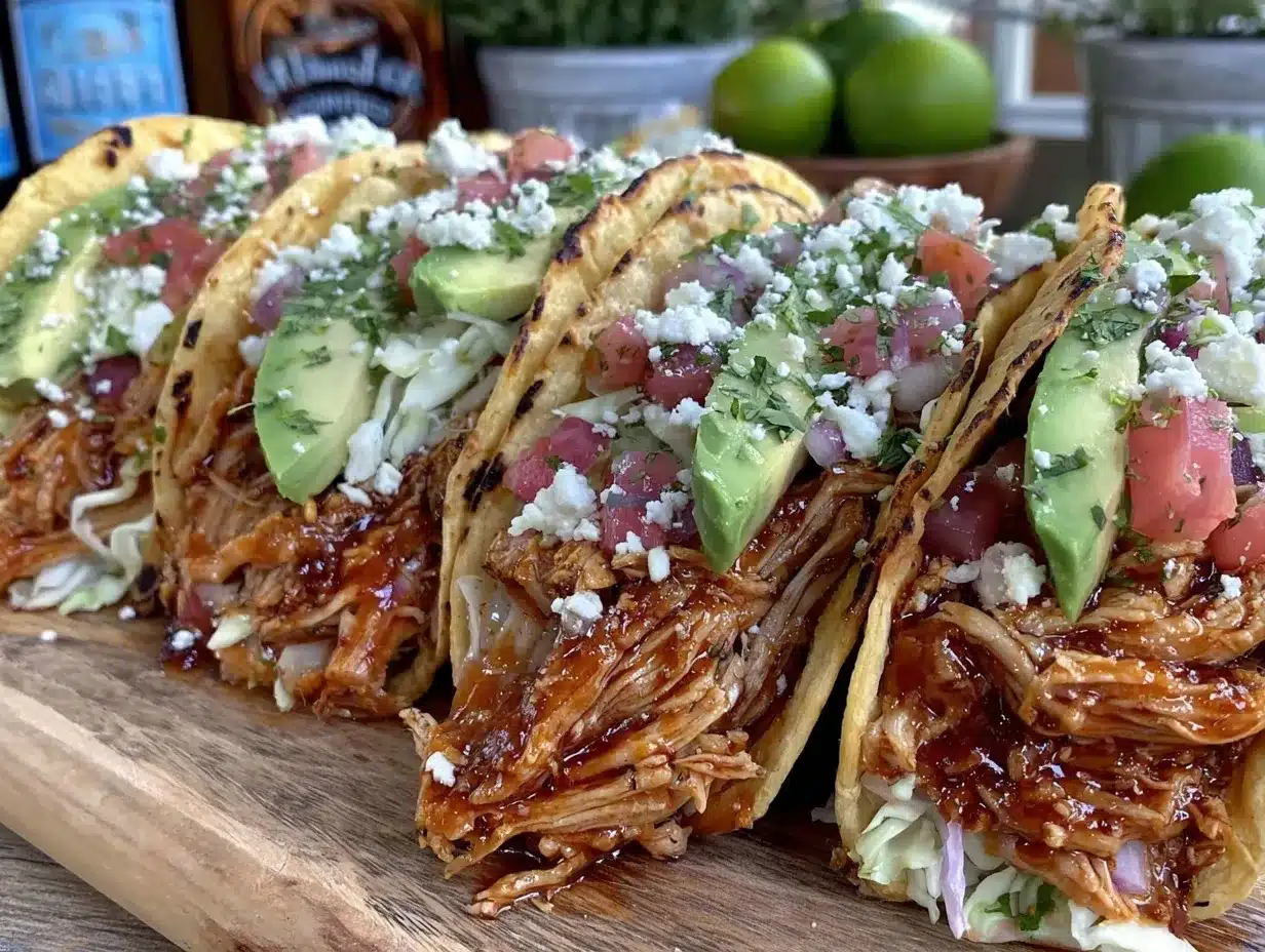 easy crockpot honey lime chicken tacos preparation steps