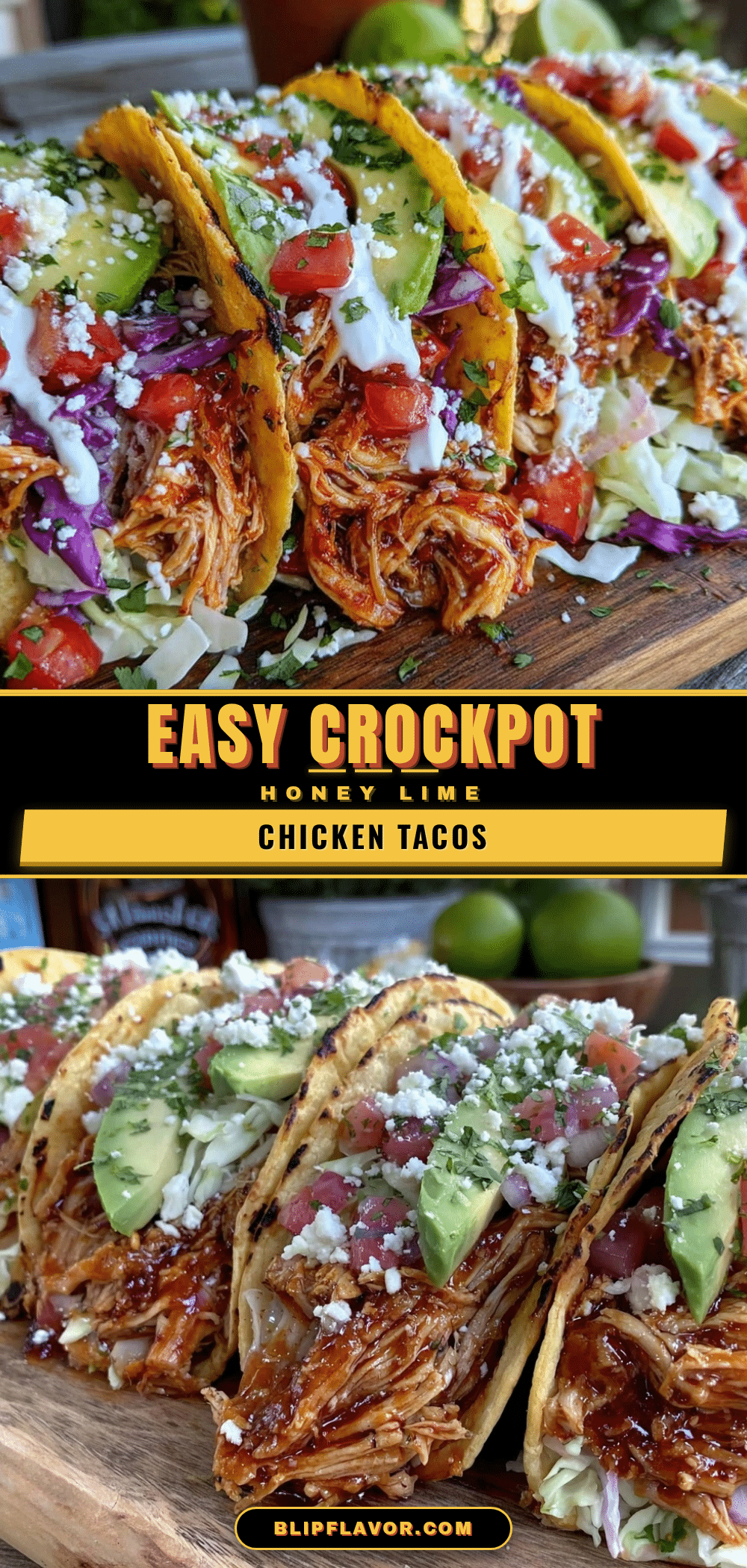 easy crockpot honey lime chicken tacos recipe