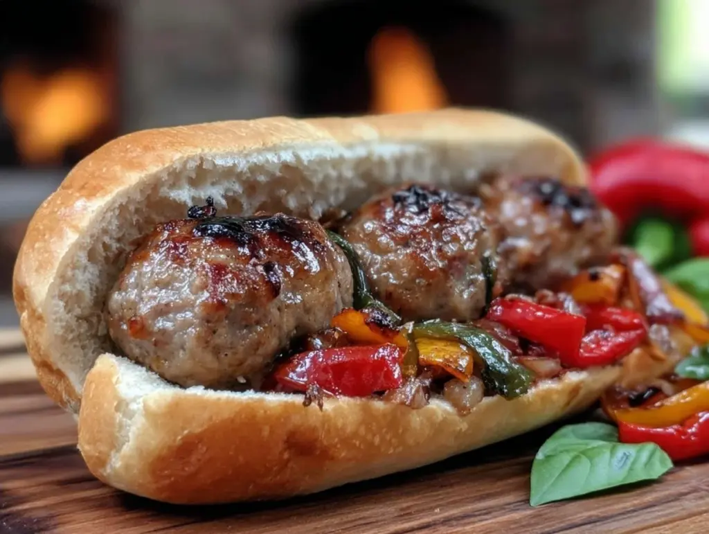 easy crockpot italian sausage and peppers sandwiches - featured image