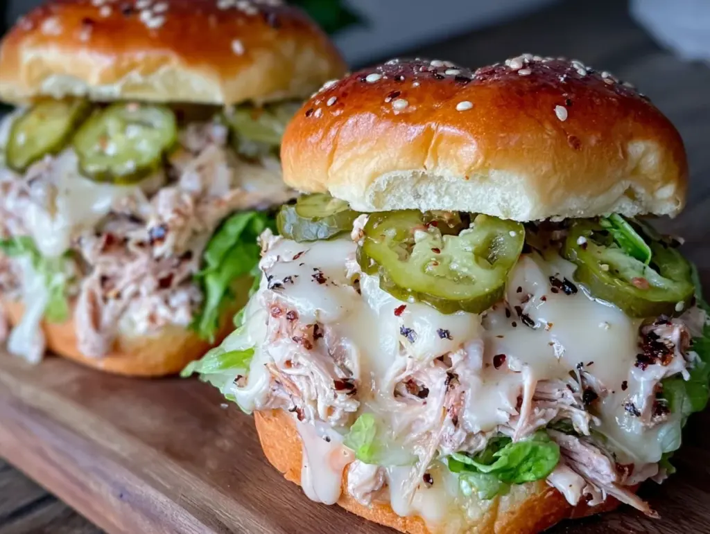 Easy Crockpot Mississippi Chicken Sandwiches - featured image