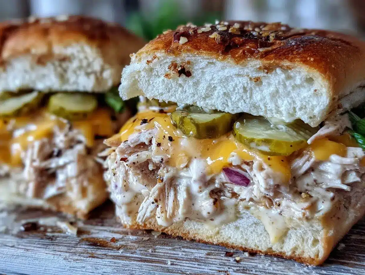 Easy Crockpot Mississippi Chicken Sandwiches preparation steps