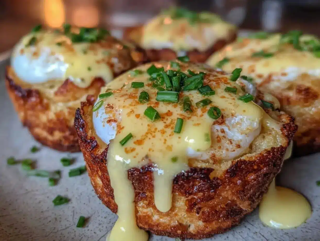 Easy Fluffy Individual Eggs Benedict Cups preparation steps