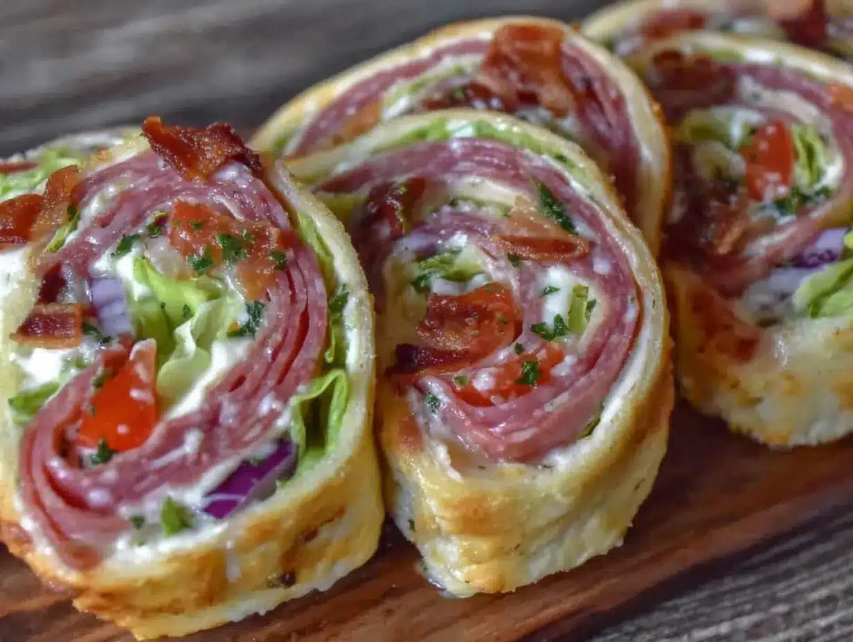 Easy Italian Sub Pinwheels preparation steps