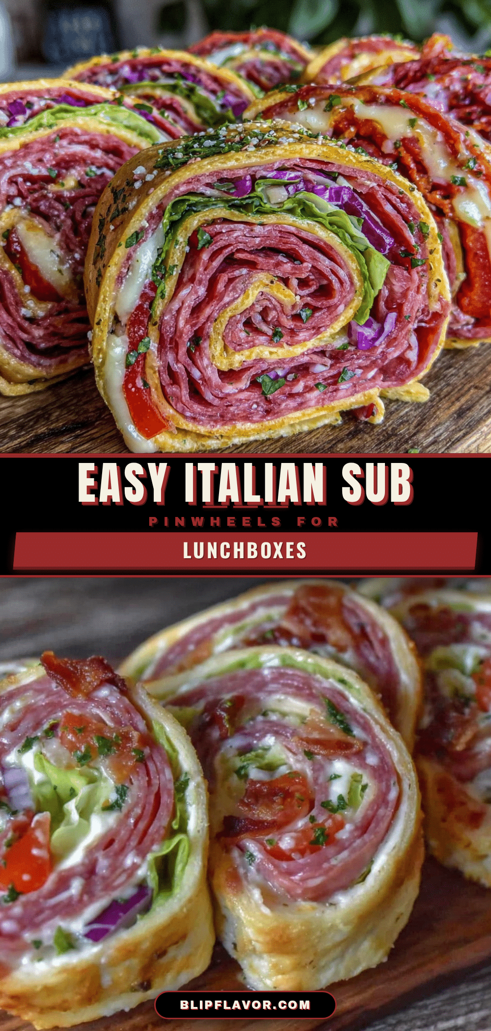Easy Italian Sub Pinwheels recipe