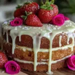 Elegant Strawberry Rose Naked Cake - featured image