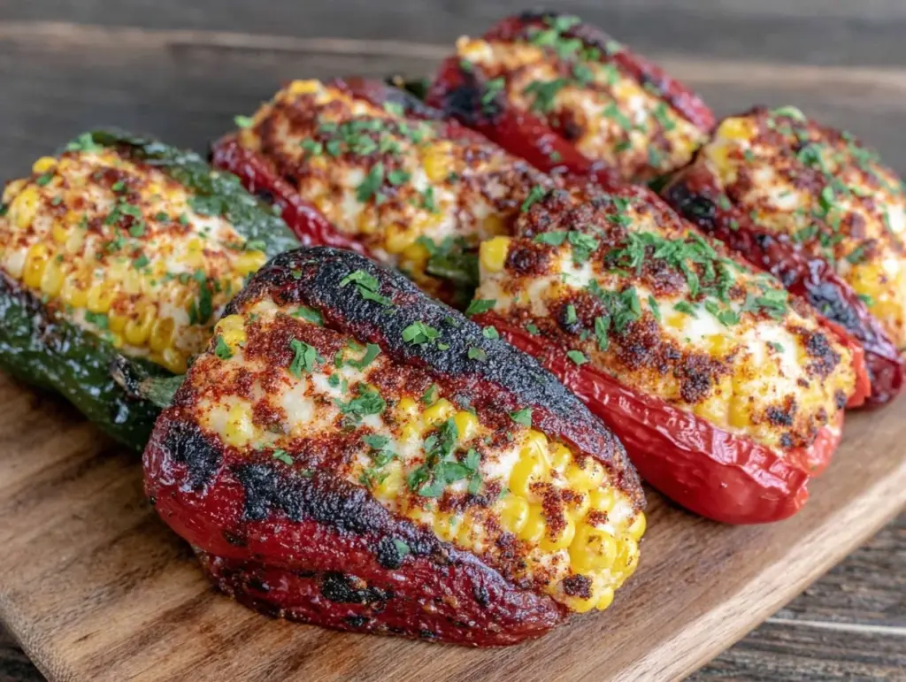elote dip stuffed mini peppers - featured image