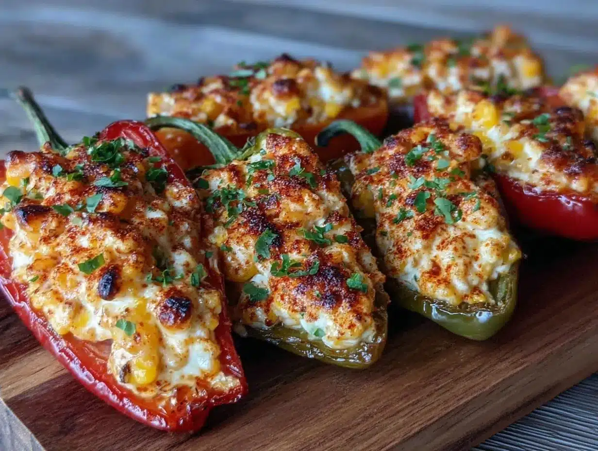 elote dip stuffed mini peppers preparation steps
