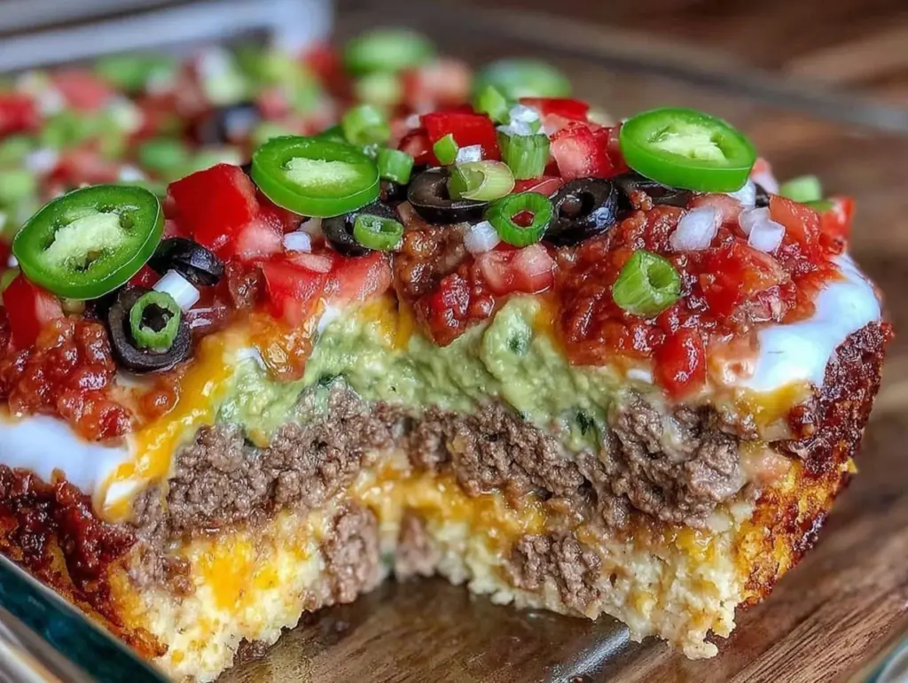 flavorful taco dip casserole - featured image