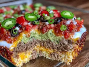 flavorful taco dip casserole - featured image