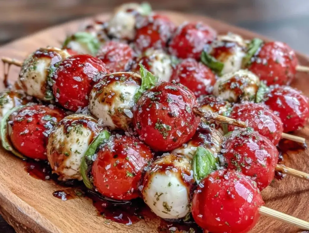 fresh caprese skewers - featured image