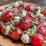fresh caprese skewers - featured image
