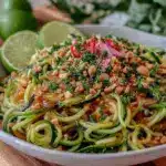 fresh chilled zucchini noodle pad thai - featured image