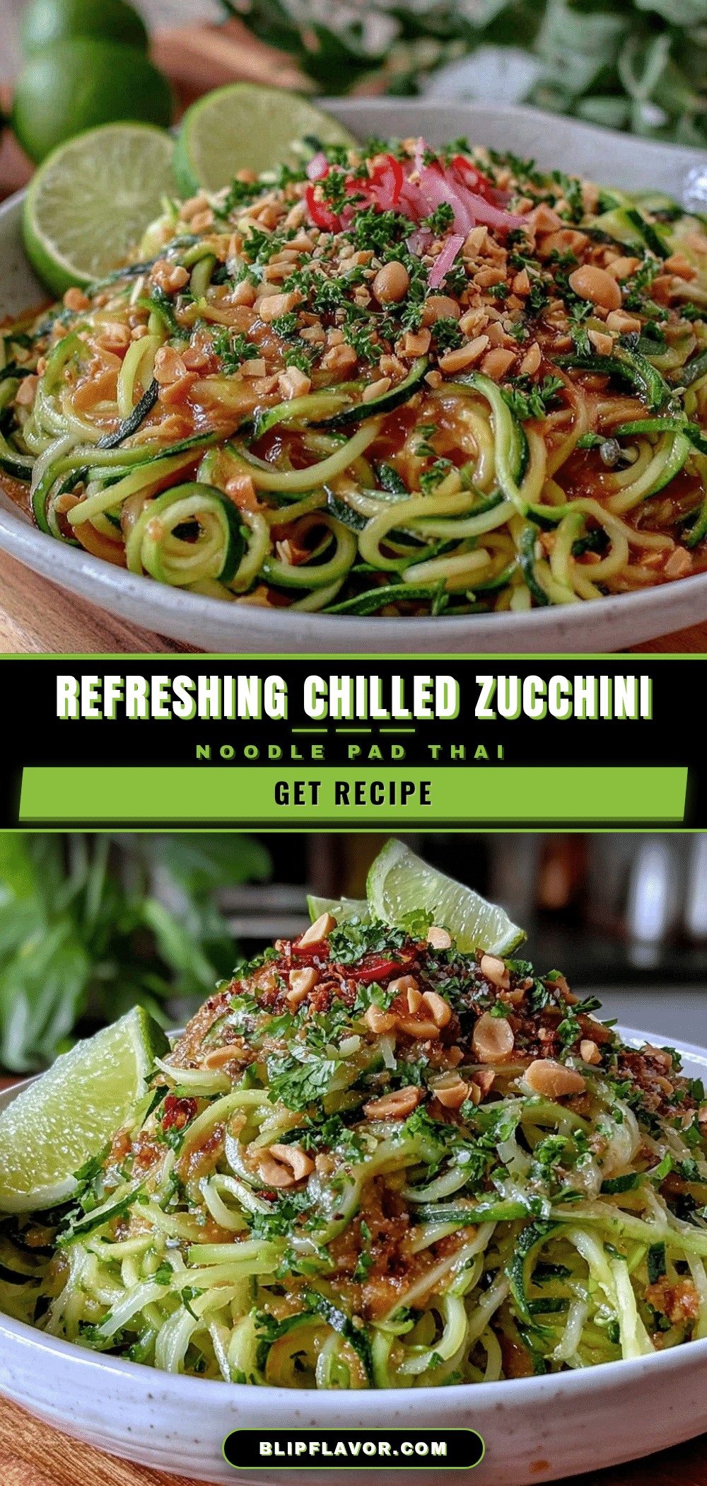 fresh chilled zucchini noodle pad thai recipe