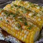fresh corn on the cob with herb butter - featured image