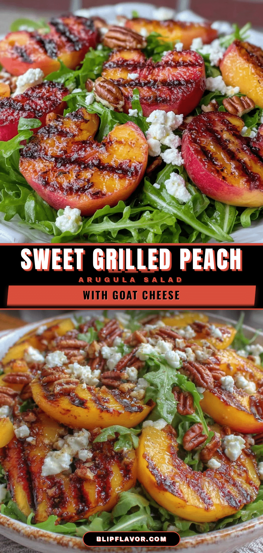 fresh grilled peach arugula salad recipe